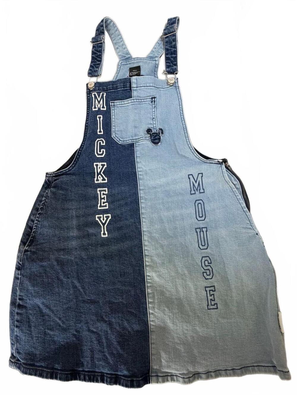 Disney Her Universe Mickey Mouse Two-Tone Denim Overall Dress Size M